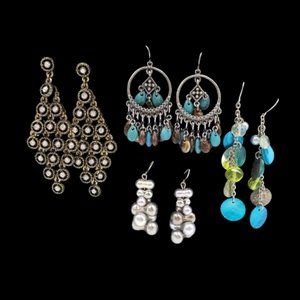 DANGLE Earrings Lot of 4 Pairs